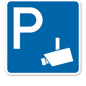 Parkplatzschild Videoüberwacht - quadratisch - P
