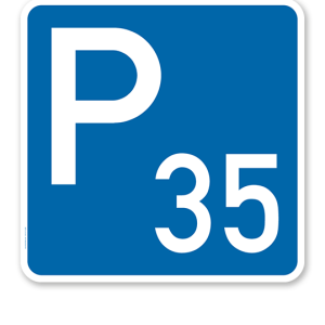 Parkplatzschild mit Nummerierung nach Wunsch - quadratisch - P
