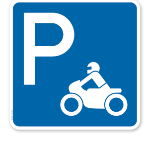 Parkplatzschild Motorrad - quadratisch - P