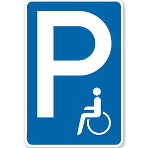 Parkplatzschild für Behinderte – P