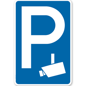 Parkplatzschild Videoüberwacht - Kamerasymbol – P