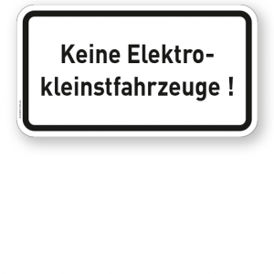Zusatzschild Keine Elektrokleinstfahrzeuge (Elektroroller / E Scooter) – Verkehrsschild