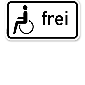 Zusatzschild Behinderte frei