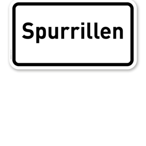 Zusatzschild Spurrillen – Verkehrsschild VZ 2112