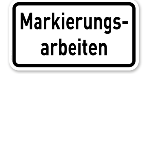 Zusatzschild Markierungsarbeiten – Verkehrsschild VZ 2114