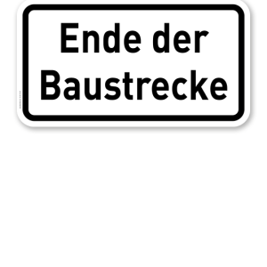 Zusatzschild Ende der Ausbaustrecke – Verkehrsschild VZ 2139