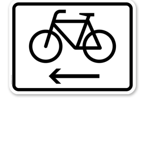 Zusatzschild Fahrräder linksweisend – Verkehrsschild VZ 2201