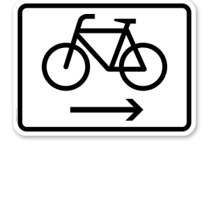 Zusatzschild Fahrräder rechtsweisend – Verkehrsschild VZ 2202