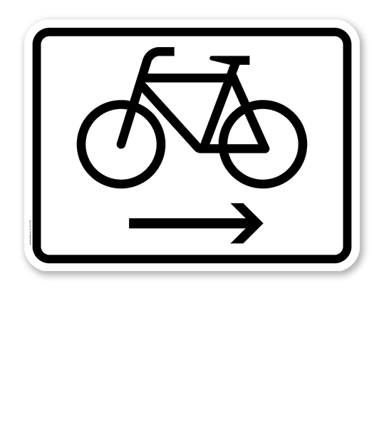 Zusatzschild Fahrräder rechtsweisend – Verkehrsschild VZ 2202