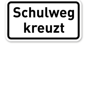 Zusatzschild Schulweg kreuzt – Verkehrsschild VZ 2304