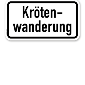Zusatzschild Krötenwanderung – Verkehrsschild VZ 2535