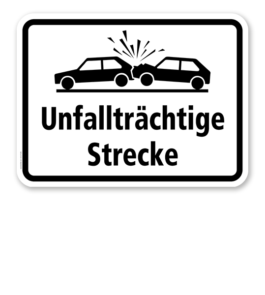 Zusatzschild Unfallträchtige Strecke