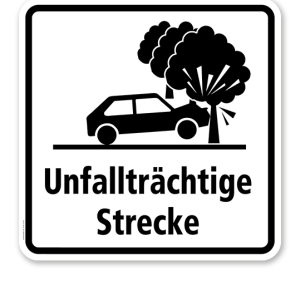 Zusatzschild Unfallträchtige Strecke 2