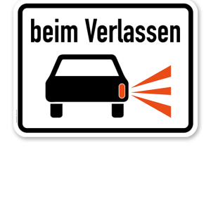 Zusatzschild Beim Verlassen des Kreisverkehrs Blinker setzen