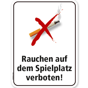 Schild Rauchen auf dem Spielplatz verboten – PB
