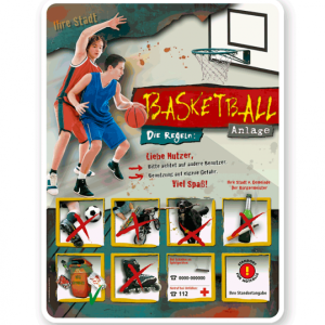 Spielplatzschild Basketball 8P-gelb - DS