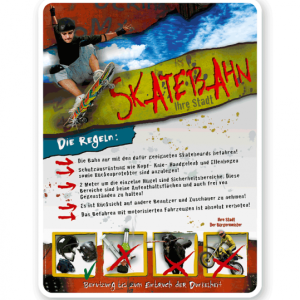 Schild Skatebahn 4P - PB