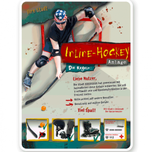 Spielplatzschild Inline-Hockey 4P - PB