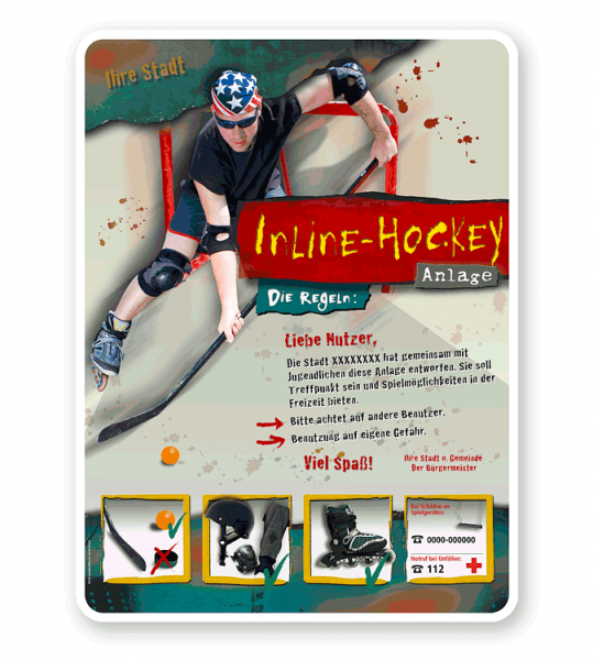 Spielplatzschild Inline-Hockey 4P - PB