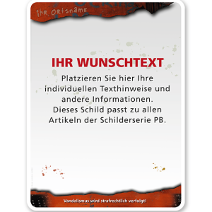 Spielplatz - Individuelles Zusatzschild 2 - rot - PB