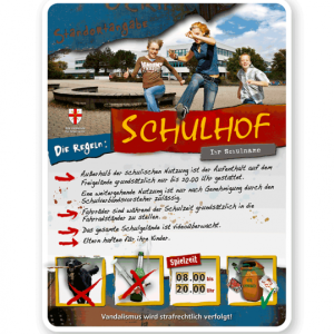 Schild Schulhof 4P - PB - Bildwechsel ist möglich