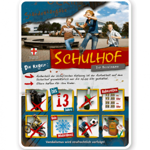 Schild Schulhof 8P - PB - Bildwechsel ist möglich