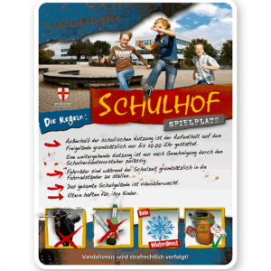 Schild Schulhof-Spielplatz 4P - PB - Bildwechsel ist möglich