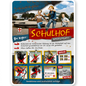 Schild Schulhof-Spielplatz 8P - PB - Bildwechsel ist möglich