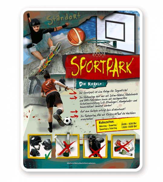 Spielplatzschild Sportpark 4P - PB