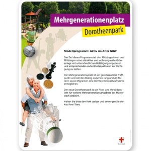 Schild Mehrgenerationenplatz - PV