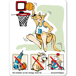 Spielplatzschild Basketball - Känguru 3P - SHB