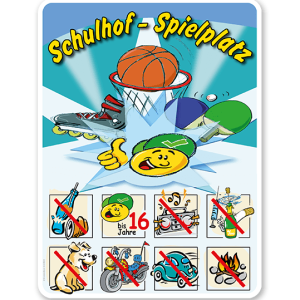 Spielplatzschild Schulhof-Spielplatz 01 8P - SHB
