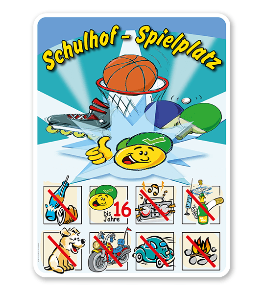 Spielplatzschild Schulhof-Spielplatz 01 8P - SHB