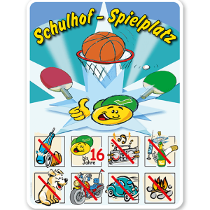 Spielplatzschild Schulhof-Spielplatz 02 8P - SHB