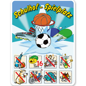 Spielplatzschild Schulhof-Spielplatz 03 8P - SHB