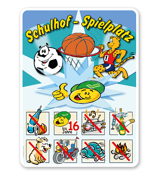 Spielplatzschild Schulhof-Spielplatz 04 8P - SHB