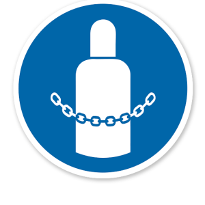 Gebotszeichen Gasflaschen sichern nach DIN EN ISO 7010 - M 046