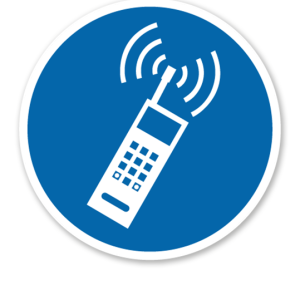 Gebotszeichen Handy (Mobiltelefon) erlaubt