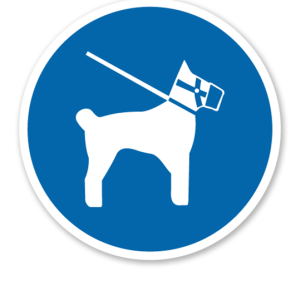 Gebotszeichen Hunde Maulkorb und Leinenzwang