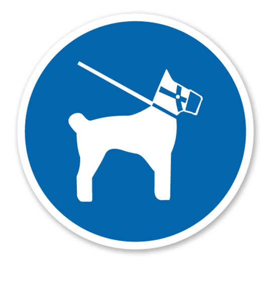 Gebotszeichen Hunde Maulkorb und Leinenzwang