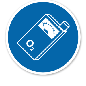 Gebotszeichen Sauerstoffwarner mitführen, O2