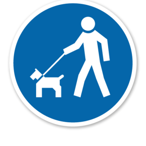Gebotszeichen Hunde an die Leine