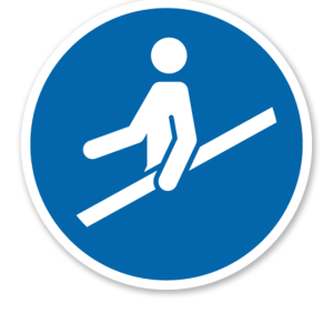 Gebotszeichen Handlauf benutzen nach DIN EN ISO 7010 - M 012