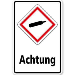 GHS - Schild Achtung, Gase unter Druck