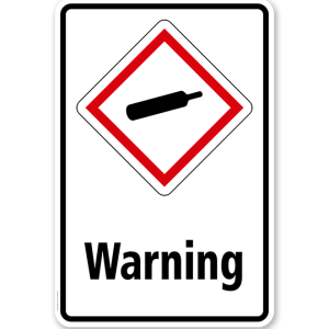 GHS - Schild Warning, Gase unter Druck