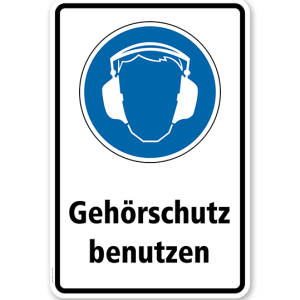 Gebotsschild Gehörschutz benutzen