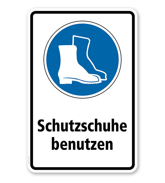 Gebotsschild Schutzschuhe benutzen