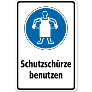 Gebotsschild Schutzschürze benutzen