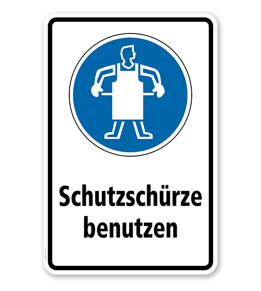 Gebotsschild Schutzschürze benutzen