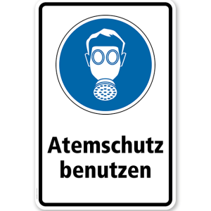Gebotsschild Atemschutz benutzen